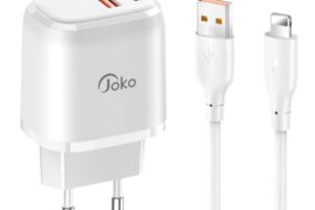Kucni punjac KONFULON JK82 + DC64 PD 20W, QC 18W, sa kablom USB na Lightning beli
