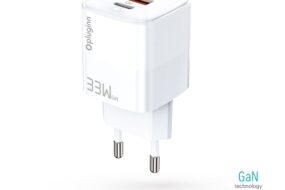 Kucni punjac Pluginn PI-D73-33w, GaN, QC3.0 PD3.0, PPS, USB-PD 20W+33W, 53W (total) sa PD iPhone lightning kablom beli CE