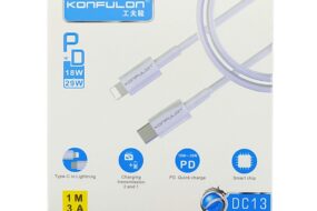 Data kabl KONFULON DC13 PD 3A Type C na iPhone lightning beli 1m