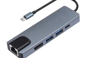 Adapter Type C na LAN Gb, Type C, 2xUSB 3.0 i HDMI 5u1 20cm kabl