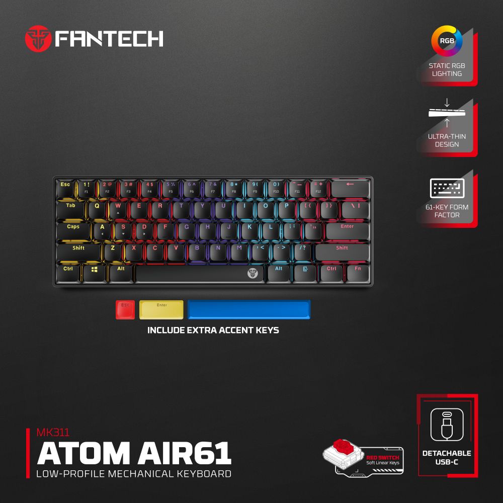5f8444f2-5741-48e9-925b-6366ba08b92e-Tastatura-Mehanicka-Gaming-Fantech-MK311-RGB-Atom-AIR-61-crna-red-switch_w1000 Tastatura Mehanicka Gaming Fantech MK311 RGB Atom AIR 61 crna (red switch) - Slika 1