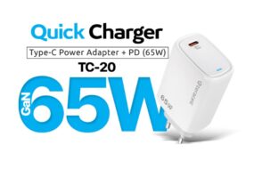 Kucni punjac Teracell Evolution TC-20, GAN, PD Fast charging 65W beli CE