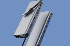 Adapter Type C na LAN Gb, SD card, TF, Type C, 3xUSB 3.0, USB 2.0, Audio, 2xHDMI i VGA 12 u 1 20cm kabl