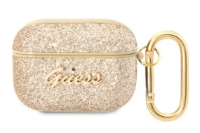 Torbica Guess za Airpods Pro PU Glitter Flake zlatna (GUAPHGGSHD)