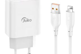 Kucni punjac KONFULON JK87, QC 20W, PD 30W, sa iPhone lightning kablom beli