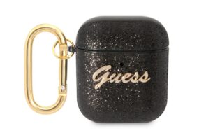 Torbica Guess za Airpods 1/2 PU Glitter Flake crna (GUA2HGGSHK)