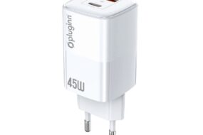 Kucni punjac Pluginn PI-D74-45w, GaN, QC3.0, PD3.0, PPS, USB 19W, PD 45W sa PD Type C kablom beli CE