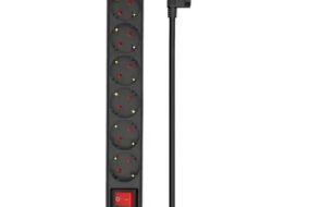 Produzni kabl sa prenaponskom zastitom/prekidac/indikator 6 uticnice 3m Max MPS-306SOPB-3M Crni