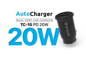 Auto punjac Teracell Evolution TC-10 PD 20W, USB QC3.0 15W sa Type C kablom crni