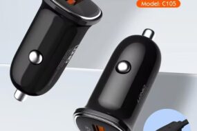 Auto punjac LDNIO C105, QC3.0, 30W USB Lightning crni
