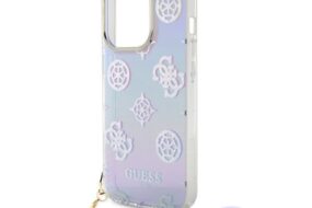 Torbica Guess Hc PC TPU Iridescent Glitter Pattern Peony Cordstrap za iPhone 15 6.1 ljubicasta (GUHCP15SHPELISU)