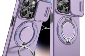 Torbica CamShield Ring stand za iPhone 14 Pro 6.1 ljubicasta